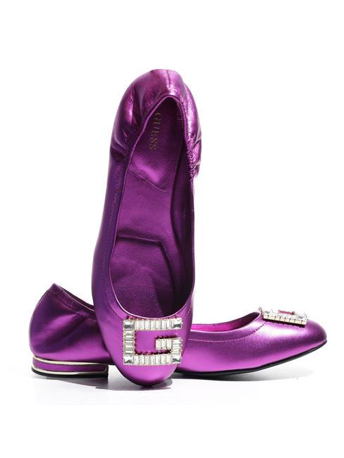 MICKLE Baleriny sk&oacute;rzane fuksja - Buty damskie