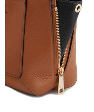FURLA GILDA Sk&oacute;rzana torba na ramię koniak/czarny - Torby damskie - 3