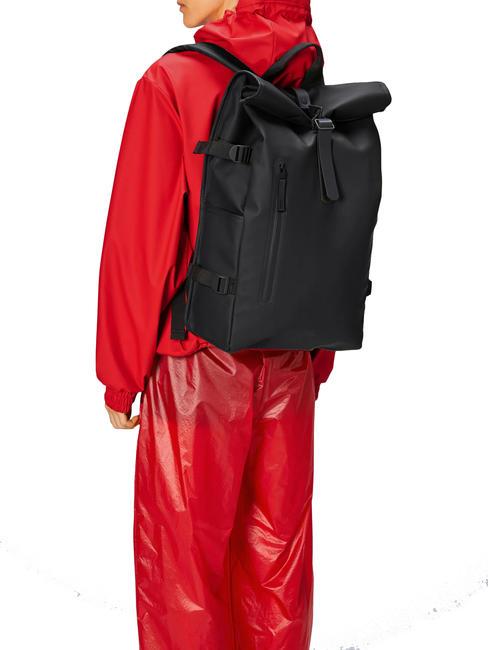 ROLLTOP RUCKSACK Plecak czarny - Plecaki szkolne i rekreacyjne