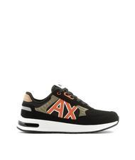 ARMANI EXCHANGE DUSSELDORF Trampki męskie czarny+drewno+pomarańczowy - Buty męskie - 3
