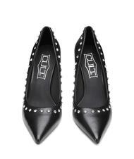 CULT QUEEN 3878 Sk&oacute;rzany dekolt z aplikacjami czarny - Buty damskie - 3