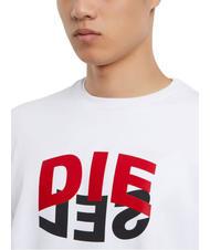 DIESEL S-GIRK Bluza bawełniana z okrągłym dekoltem biały - Bluzy męskie - 3