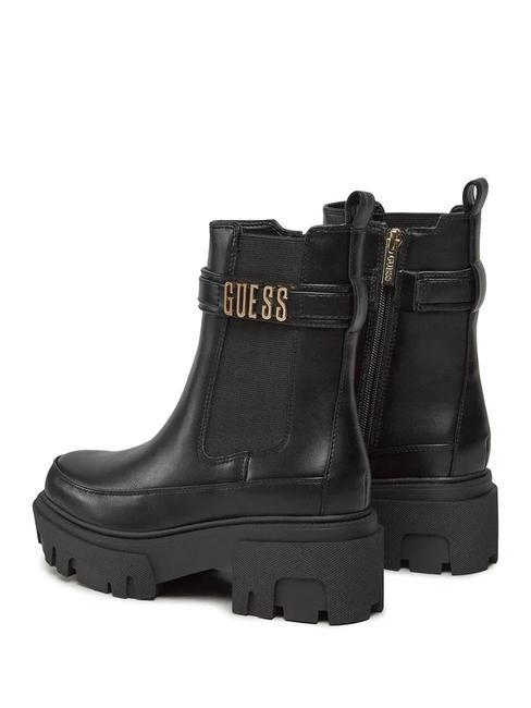 YELMA Metaliczne buty do kostki z logo CZARNY - Buty damskie