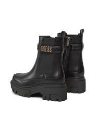 GUESS YELMA Metaliczne buty do kostki z logo CZARNY - Buty damskie - 5