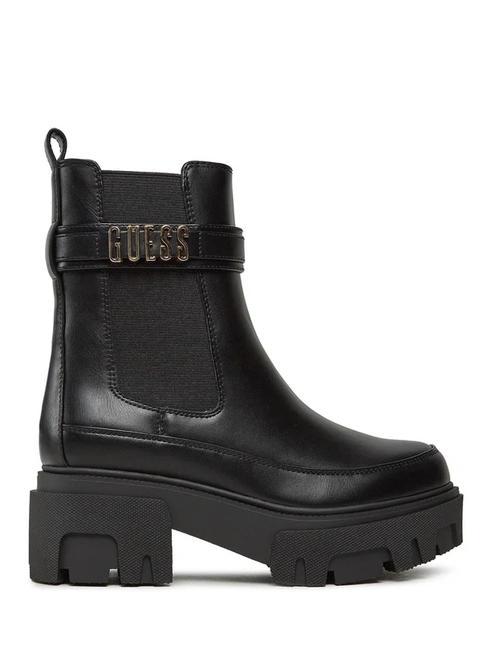 YELMA Metaliczne buty do kostki z logo CZARNY - Buty damskie