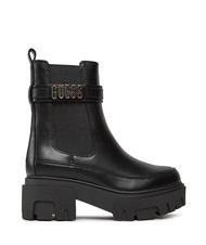 GUESS YELMA Metaliczne buty do kostki z logo - Buty damskie