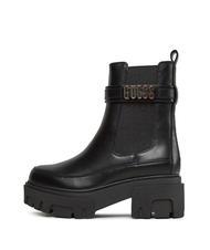 GUESS YELMA Metaliczne buty do kostki z logo CZARNY - Buty damskie - 4