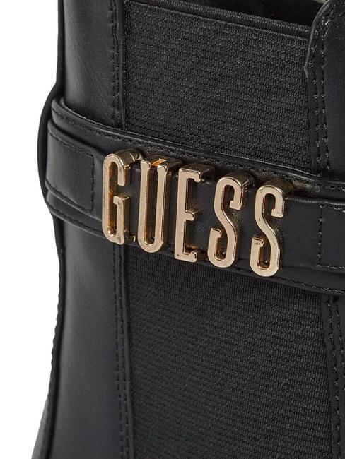 YELMA Metaliczne buty do kostki z logo CZARNY - Buty damskie