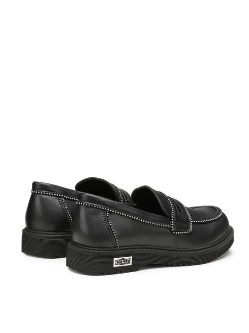 SABBATH 0064 KIDS Mokasyny z profilem ze stras&oacute;w czarny - Buty dziecięce