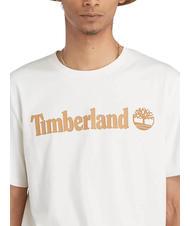 TIMBERLAND KENNEBEC RIVER LINEAR LOGO Koszulka bawełniana biały vintage - Koszulki męskie - 3