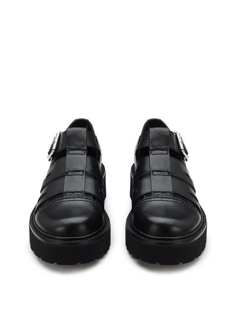 SLASH 4210 Wycinany sk&oacute;rzany but czarny - Buty damskie