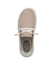 HEY DUDE WENDY RISE Łatwe do założenia mokasyny z mieszanki lnu muszla piaskowa chambray - Buty damskie - 5