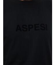 ASPESI BASIC FLOCK Koszulka bawełniana z logo czarny - Koszulki męskie - 2