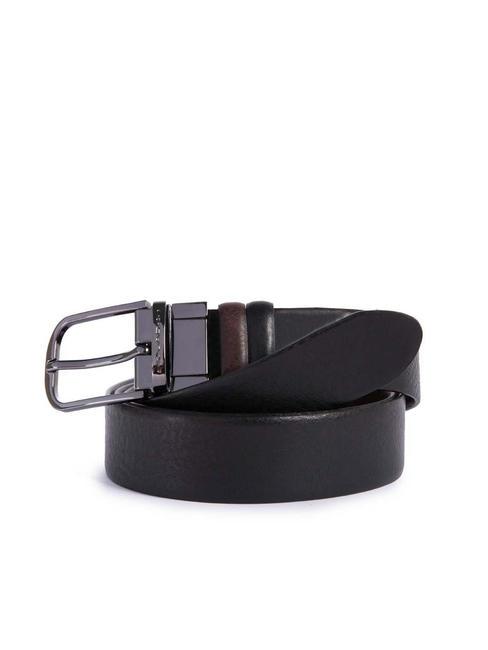 BLACK SQUARE Dwustronny pasek sk&oacute;rzany głowa czarnego wrzosowiska - Paski