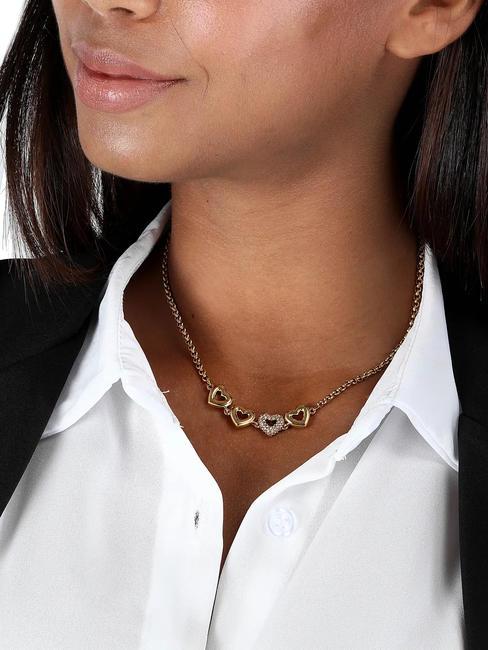 BAGLIORI Naszyjnik choker 4 serca złoto - Naszyjniki