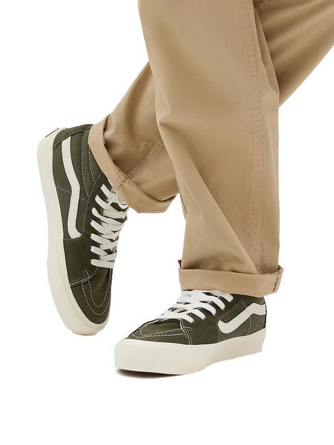 UA SK8-HI VR3 Wysokie trampki z pł&oacute;tna i sk&oacute;ry liść winogronowy - Buty uniseks