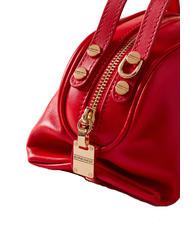 BORBONESE SEXY Torba na ramię Micro Bag, ze sk&oacute;ry wiśniowy - Torby damskie - 3