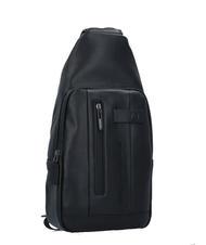 PIQUADRO URBAN Sk&oacute;rzana torba na jedno ramię czarny - Plecaki na laptopa do pracy - 2