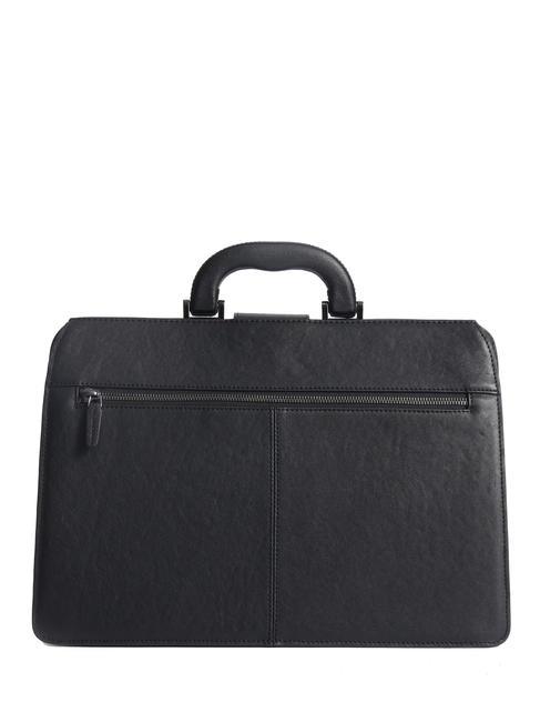 CAMPIONARIO - BLACK SQUARE Torba lekarska ze sk&oacute;ry, uchwyt na komputer 13" czarny - Teczki robocze
