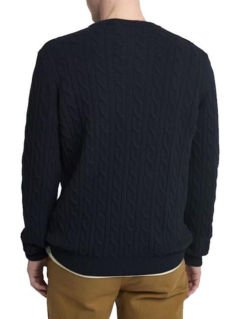 P-B LAMBWOOL Sweter z okrągłym dekoltem z mieszanki wełny ciemny szafir/ciemny denim - Koszulki męskie