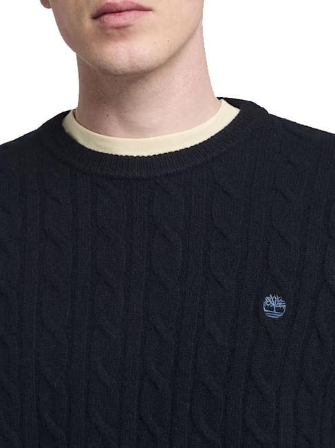 P-B LAMBWOOL Sweter z okrągłym dekoltem z mieszanki wełny ciemny szafir/ciemny denim - Koszulki męskie