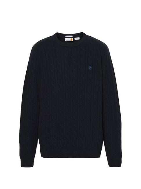 P-B LAMBWOOL Sweter z okrągłym dekoltem z mieszanki wełny ciemny szafir/ciemny denim - Koszulki męskie