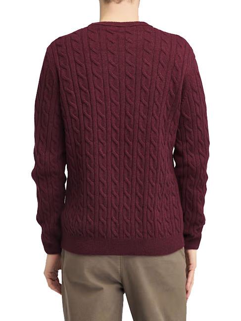 P-B LAMBWOOL Sweter z okrągłym dekoltem z mieszanki wełny wrzos kordowy - Koszulki męskie