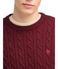 TIMBERLAND P-B LAMBWOOL Sweter z okrągłym dekoltem z mieszanki wełny wrzos kordowy - Koszulki męskie - 3