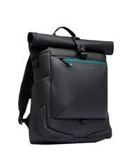 PIQUADRO CORNER SPECIALE GOMMATO Plecak z rolowaną g&oacute;rą na laptopa 15,6" Czarny - Plecaki na laptopa do pracy - 2