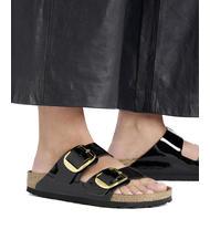 BIRKENSTOCK ARIZONA BIG BUCKLE Pantofelek ze sk&oacute;ry lakierowanej czarny - Buty damskie - 7