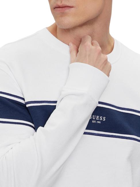 INSERTED STRIPE Bluza bawełniana z okrągłym dekoltem czysto biały - Bluzy męskie