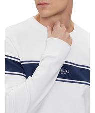 GUESS INSERTED STRIPE Bluza bawełniana z okrągłym dekoltem czysto biały - Bluzy męskie - 3
