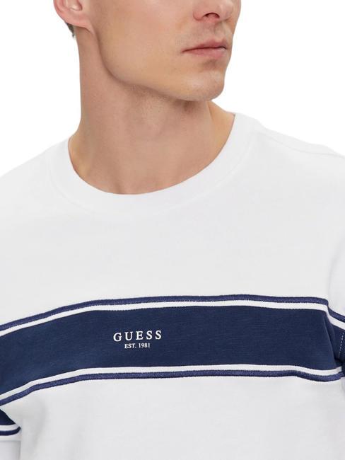 INSERTED STRIPE Bluza bawełniana z okrągłym dekoltem czysto biały - Bluzy męskie