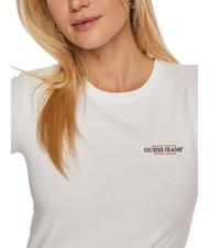 GUESS JEANS SLIM AMERICA Koszulka typu slim fit czysto biały - Koszulki i topy damskie - 4