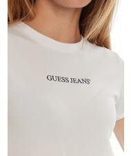 GUESS JEANS SLIM LOGO Koszulka elastyczna o dopasowanym kroju czysto biały - Koszulki i topy damskie - 3