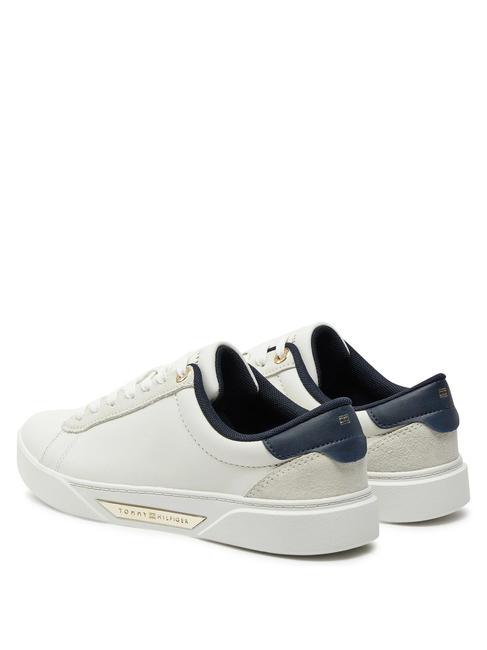 CHIC COURT Sk&oacute;rzane trampki ekru - Buty damskie