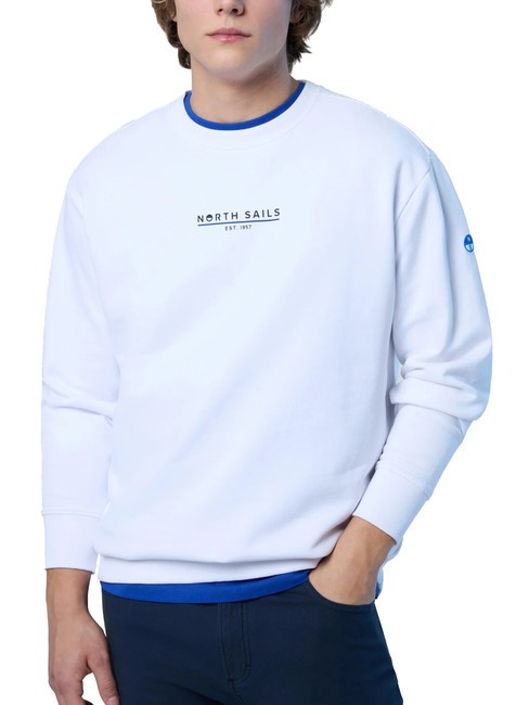 BASIC Bluza bawełniana z napisem logo biały - Bluzy męskie