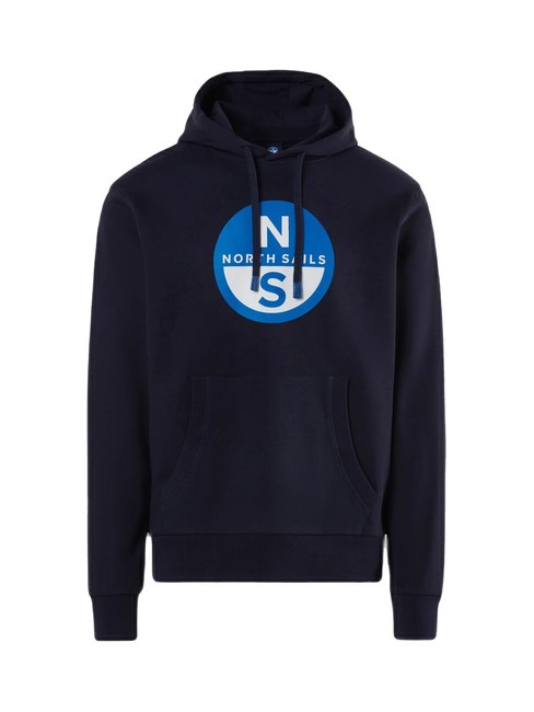 BASIC Bluza z kapturem z nadrukiem logo granatowy - Bluzy męskie