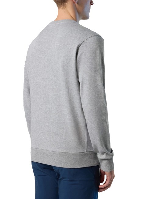 BASIC Bluza z okrągłym dekoltem i nadrukowanym logo szary melanż - Bluzy męskie
