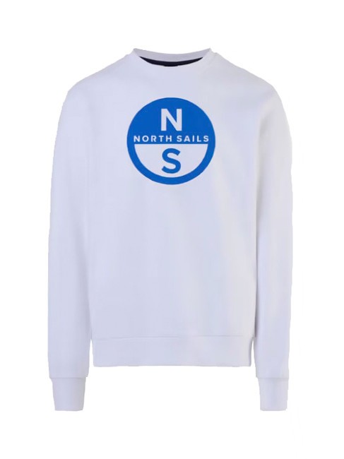 BASIC Bluza z okrągłym dekoltem i nadrukowanym logo biały - Bluzy męskie