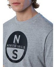 NORTH SAILS BASIC Koszulka bawełniana z nadrukowanym logo szary melanż - Koszulki męskie - 3