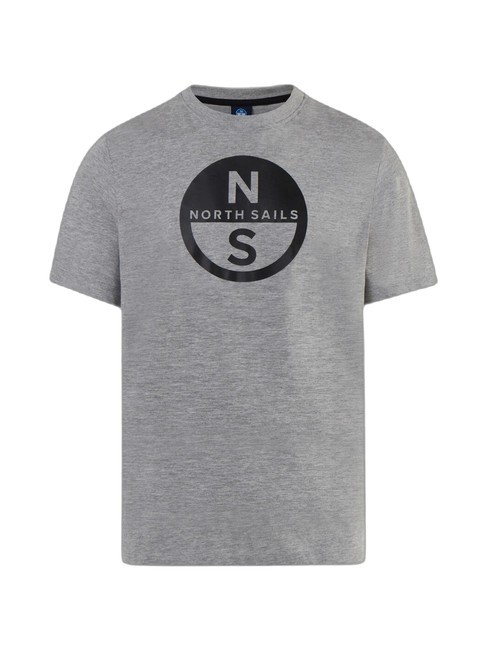 BASIC Koszulka bawełniana z nadrukowanym logo szary melanż - Koszulki męskie