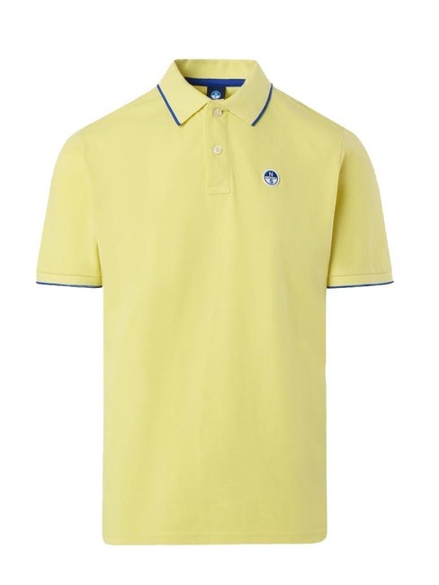 COLLAR STRIPED Koszulka polo bawełniana z kr&oacute;tkim rękawem światło wapienne - Polo męskie