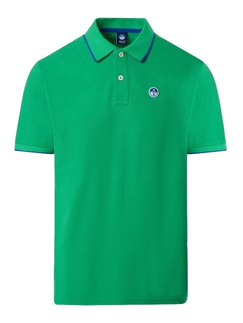 COLLAR STRIPED Koszulka polo bawełniana z kr&oacute;tkim rękawem zielona pszczoła - Polo męskie
