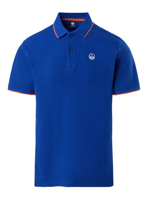 COLLAR STRIPED Koszulka polo bawełniana z kr&oacute;tkim rękawem surfować w kolorze niebieskim - Polo męskie