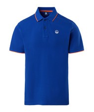 NORTH SAILS COLLAR STRIPED Koszulka polo bawełniana z kr&oacute;tkim rękawem surfować w kolorze niebieskim - Polo męskie - 3