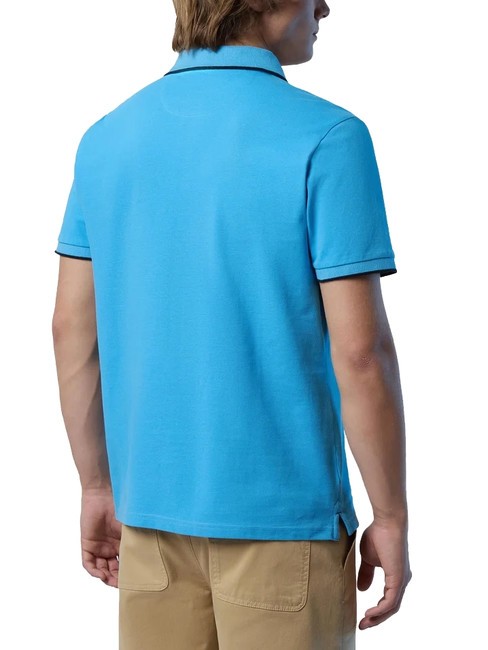 COLLAR STRIPED Koszulka polo bawełniana z kr&oacute;tkim rękawem błękitny - Polo męskie