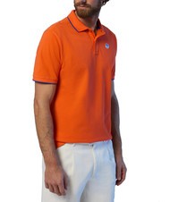 NORTH SAILS COLLAR STRIPED Koszulka polo bawełniana z kr&oacute;tkim rękawem pomarańczowy płomień - Polo męskie - 3
