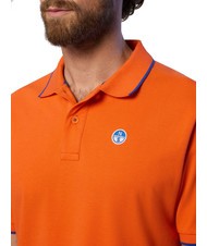 NORTH SAILS COLLAR STRIPED Koszulka polo bawełniana z kr&oacute;tkim rękawem pomarańczowy płomień - Polo męskie - 4