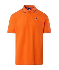 NORTH SAILS COLLAR STRIPED Koszulka polo bawełniana z kr&oacute;tkim rękawem pomarańczowy płomień - Polo męskie - 6